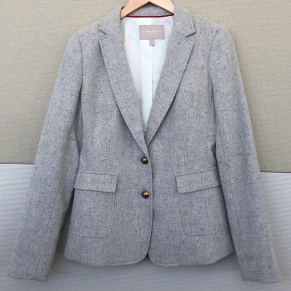 Banana Republic Light Gray Tweed Tailored Blazer - Picture 1 of 4
